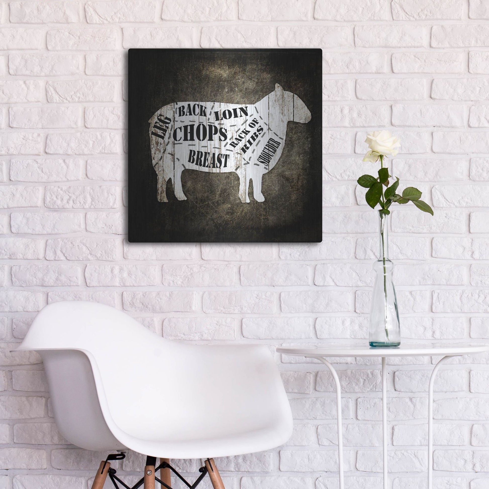 Luxe Metal Art 'Butcher Shop IV' by Lightbox Journal, Metal Wall Art,24x24