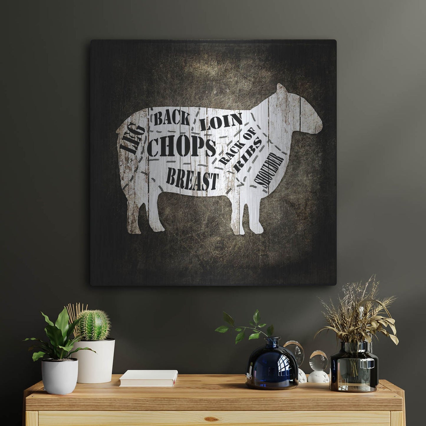 Luxe Metal Art 'Butcher Shop IV' by Lightbox Journal, Metal Wall Art,24x24