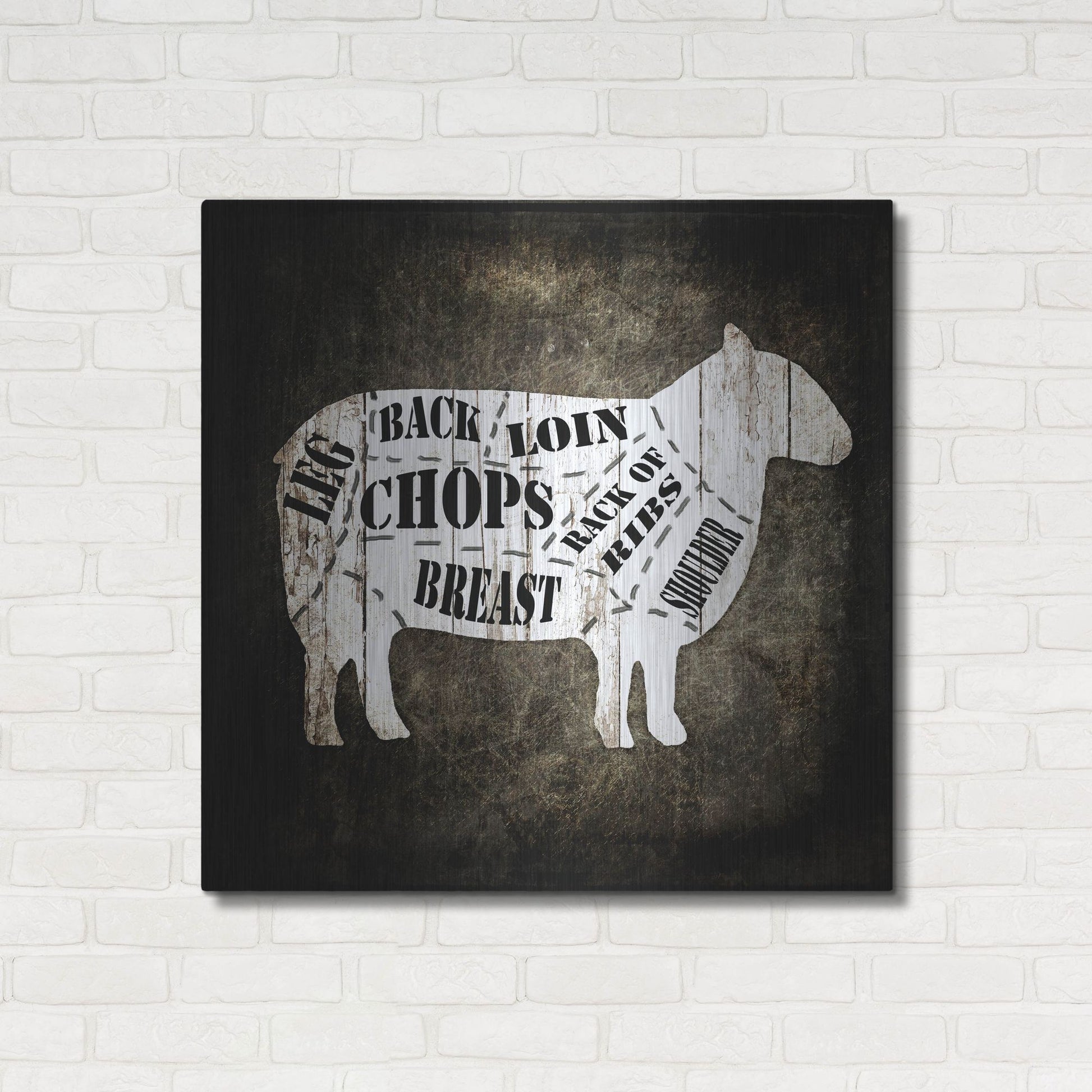 Luxe Metal Art 'Butcher Shop IV' by Lightbox Journal, Metal Wall Art,36x36