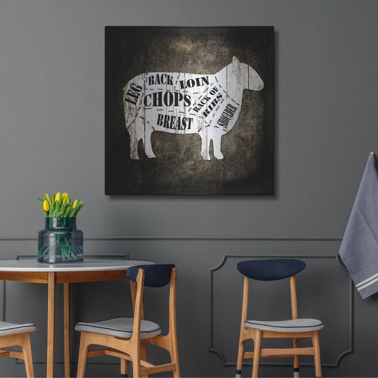 Luxe Metal Art 'Butcher Shop IV' by Lightbox Journal, Metal Wall Art,36x36