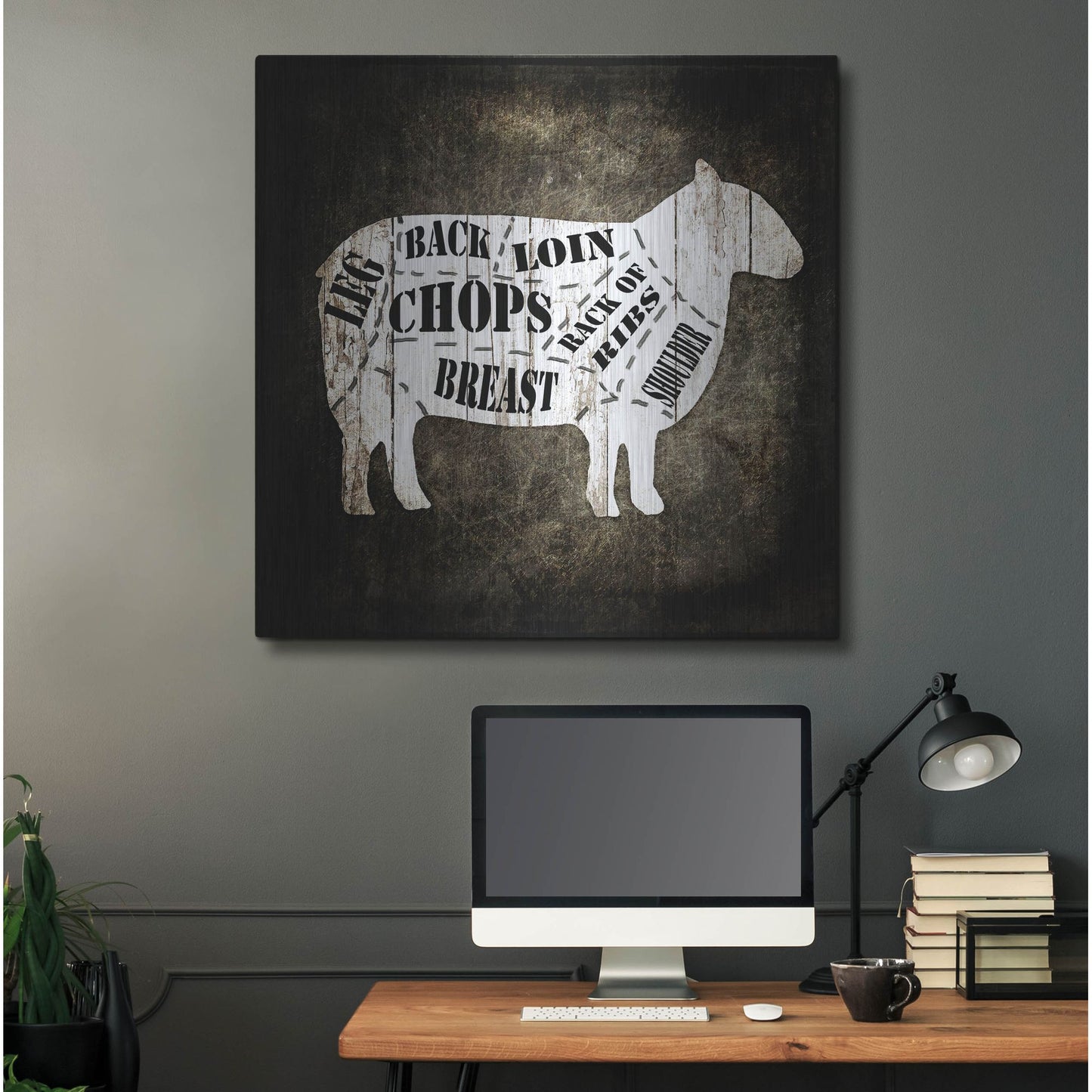 Luxe Metal Art 'Butcher Shop IV' by Lightbox Journal, Metal Wall Art,36x36