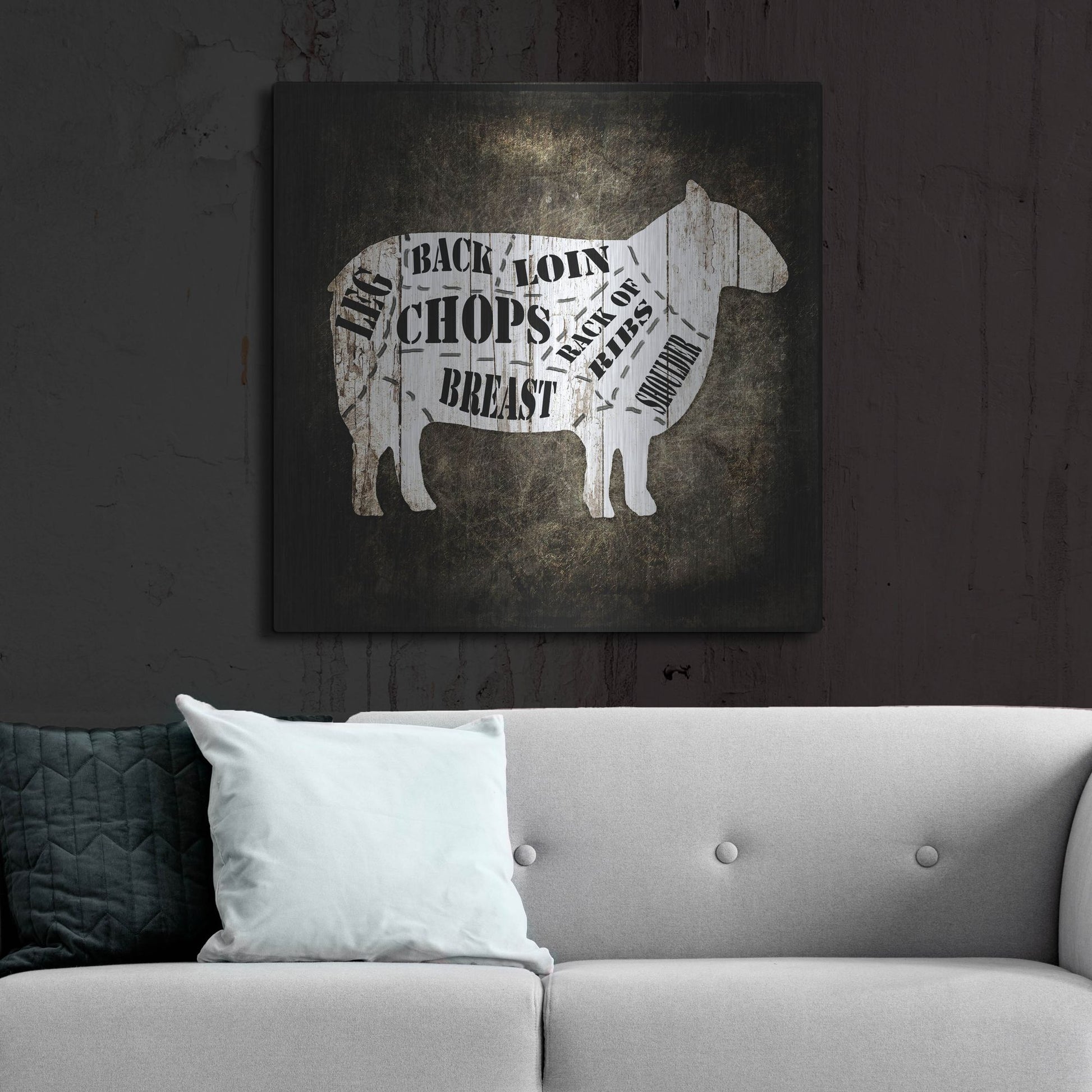 Luxe Metal Art 'Butcher Shop IV' by Lightbox Journal, Metal Wall Art,36x36