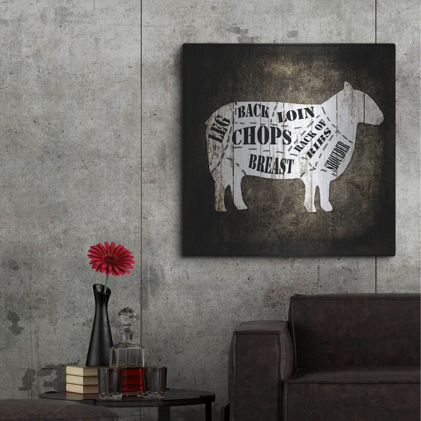 Luxe Metal Art 'Butcher Shop IV' by Lightbox Journal, Metal Wall Art,36x36