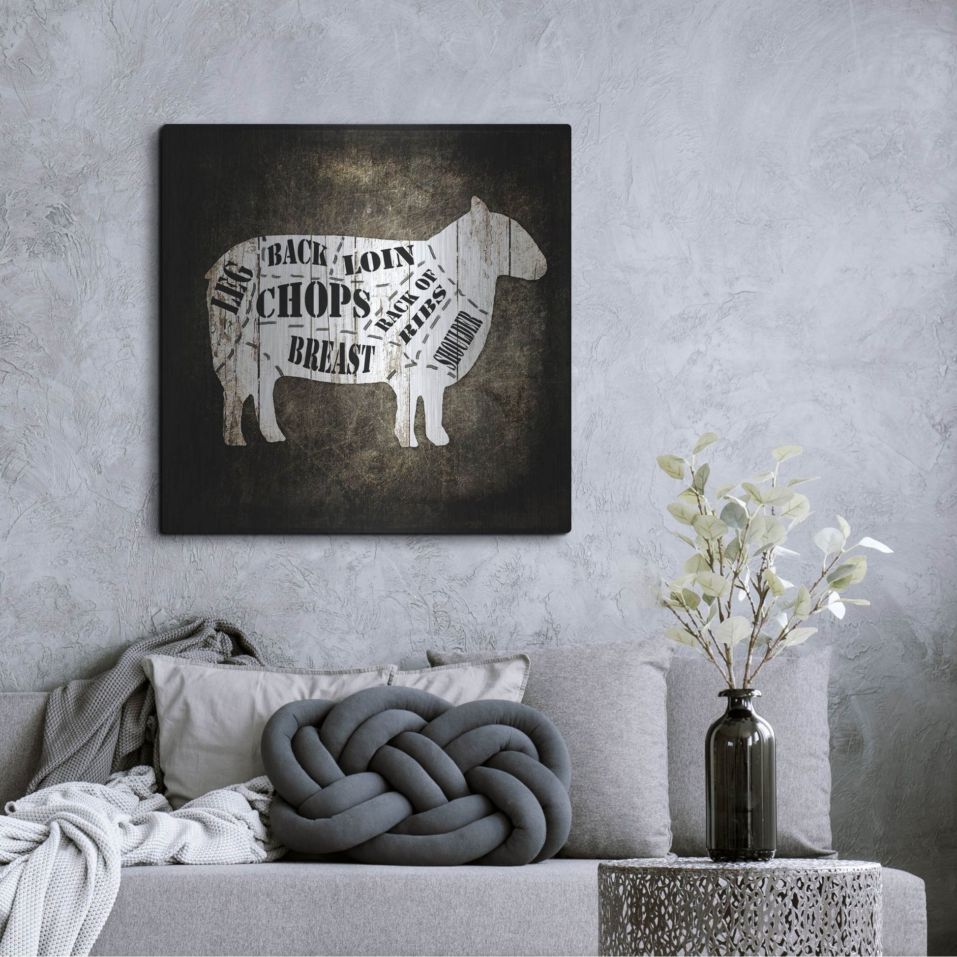 Luxe Metal Art 'Butcher Shop IV' by Lightbox Journal, Metal Wall Art,36x36