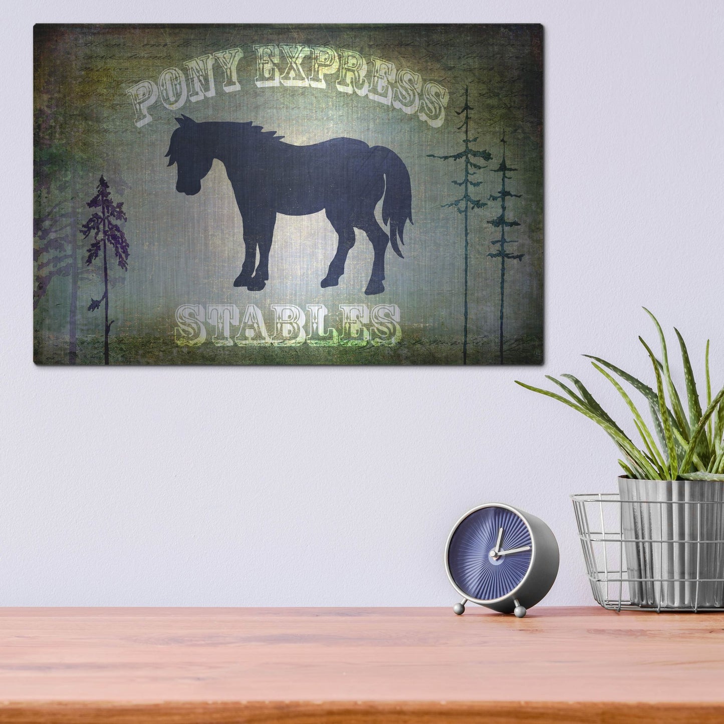 Luxe Metal Art 'Country Horse I' by Lightbox Journal, Metal Wall Art,16x12