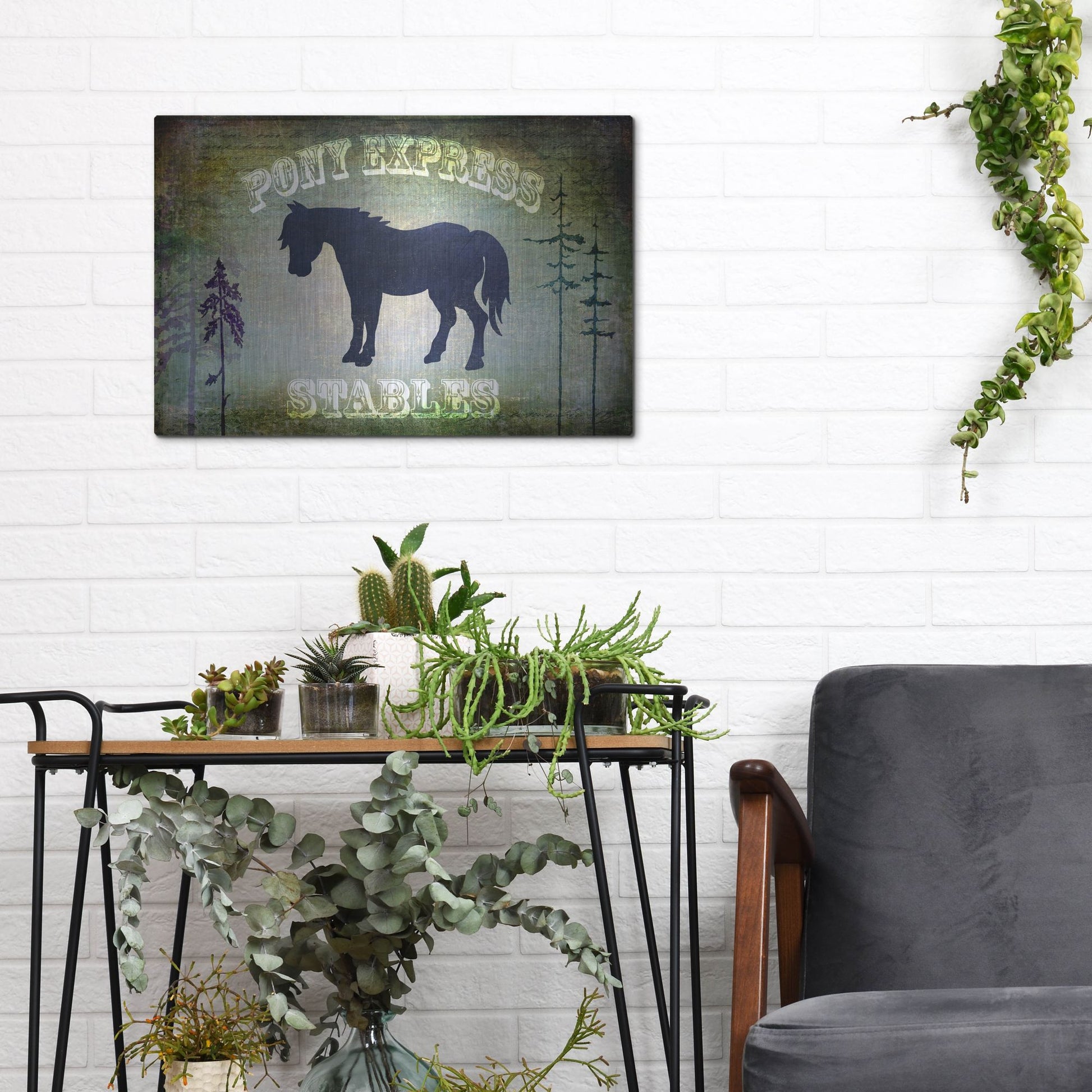 Luxe Metal Art 'Country Horse I' by Lightbox Journal, Metal Wall Art,16x12