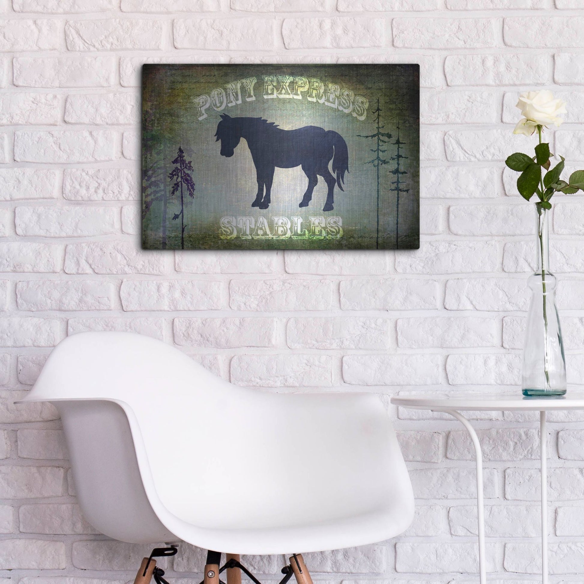 Luxe Metal Art 'Country Horse I' by Lightbox Journal, Metal Wall Art,24x16
