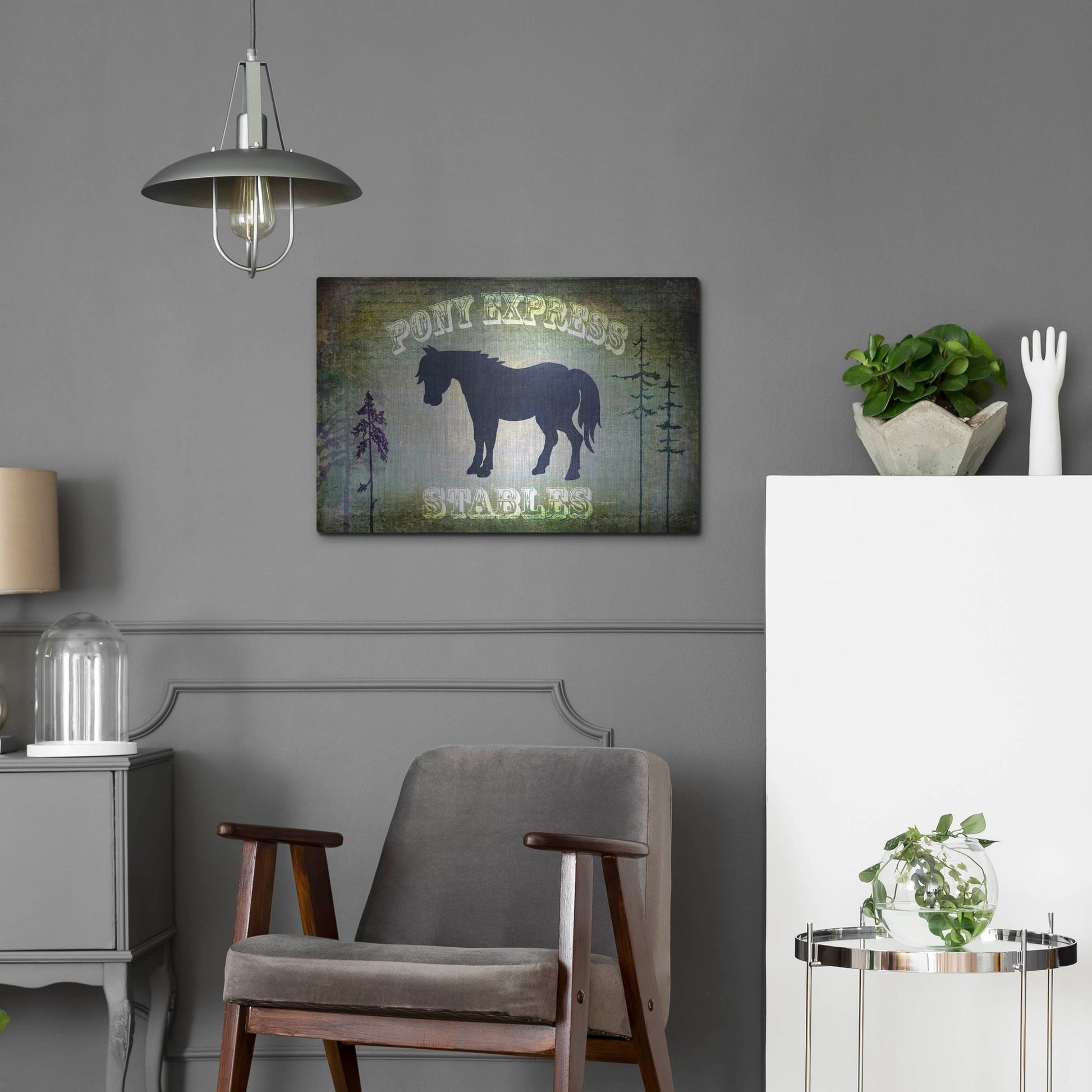 Luxe Metal Art 'Country Horse I' by Lightbox Journal, Metal Wall Art,24x16