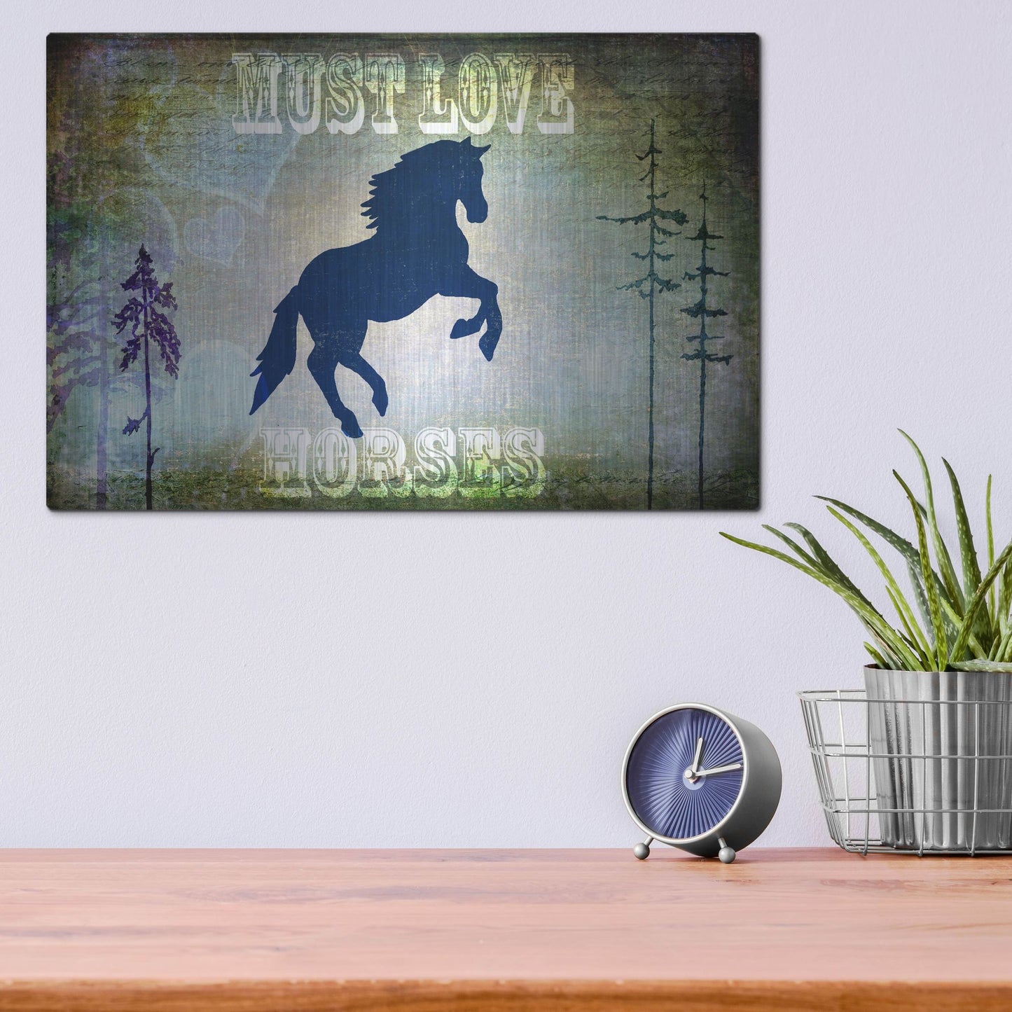 Luxe Metal Art 'Country Horse II' by Lightbox Journal, Metal Wall Art,16x12