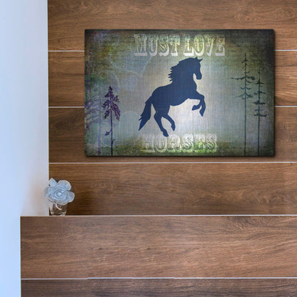 Luxe Metal Art 'Country Horse II' by Lightbox Journal, Metal Wall Art,16x12