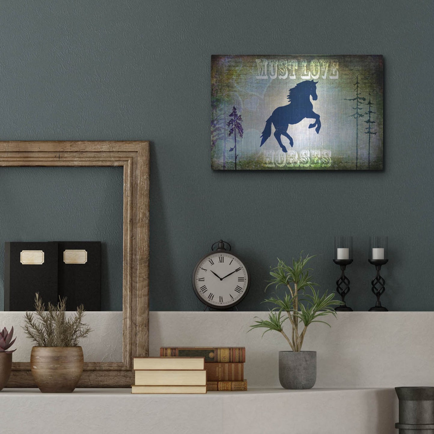 Luxe Metal Art 'Country Horse II' by Lightbox Journal, Metal Wall Art,16x12