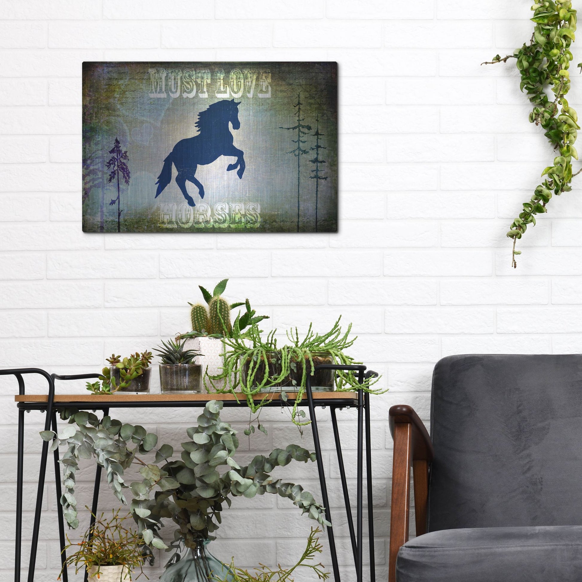 Luxe Metal Art 'Country Horse II' by Lightbox Journal, Metal Wall Art,16x12