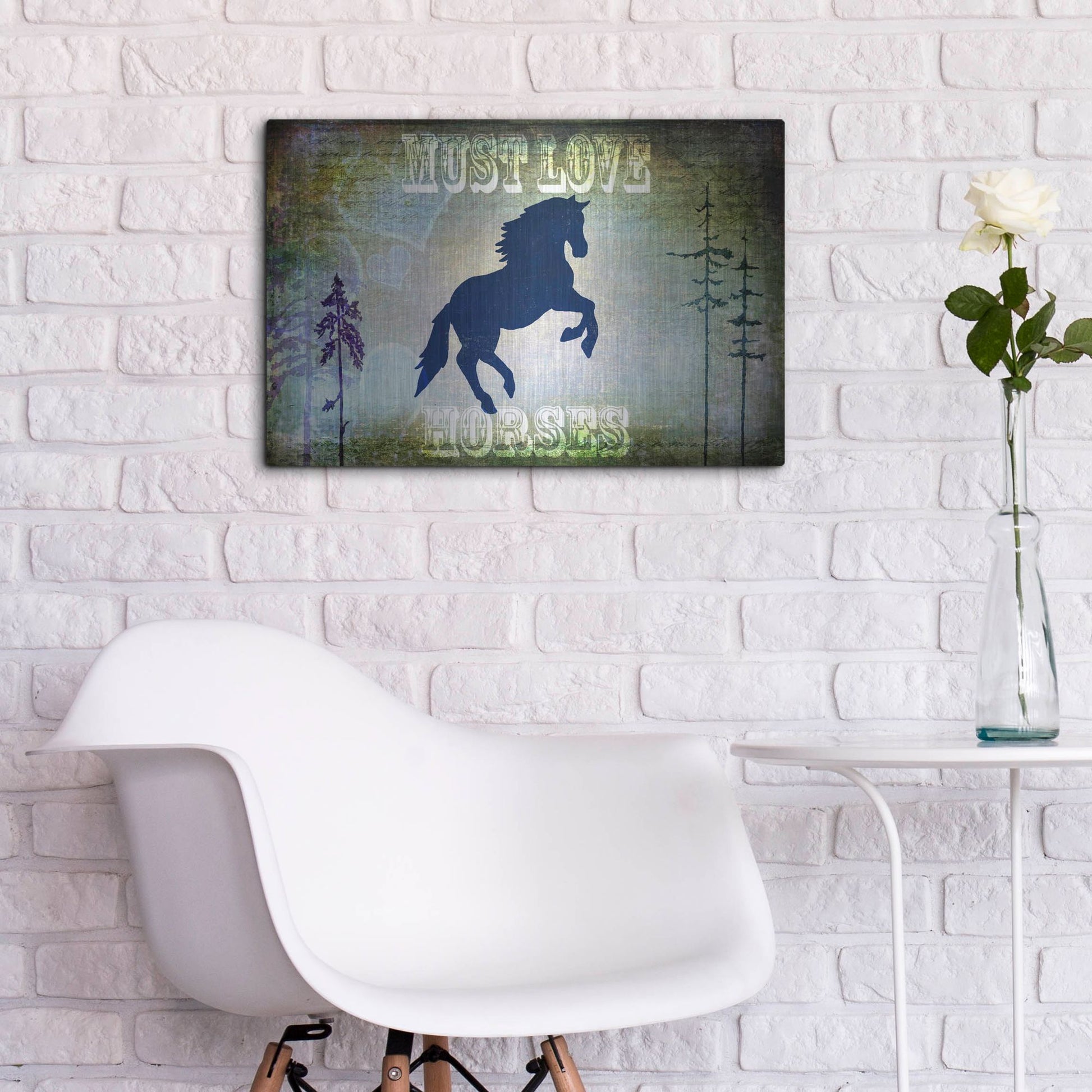 Luxe Metal Art 'Country Horse II' by Lightbox Journal, Metal Wall Art,24x16