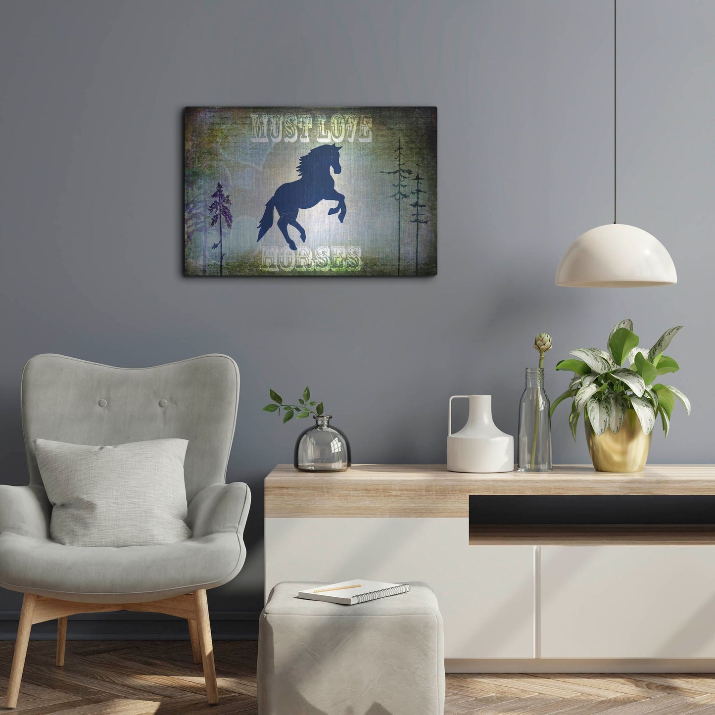 Luxe Metal Art 'Country Horse II' by Lightbox Journal, Metal Wall Art,24x16