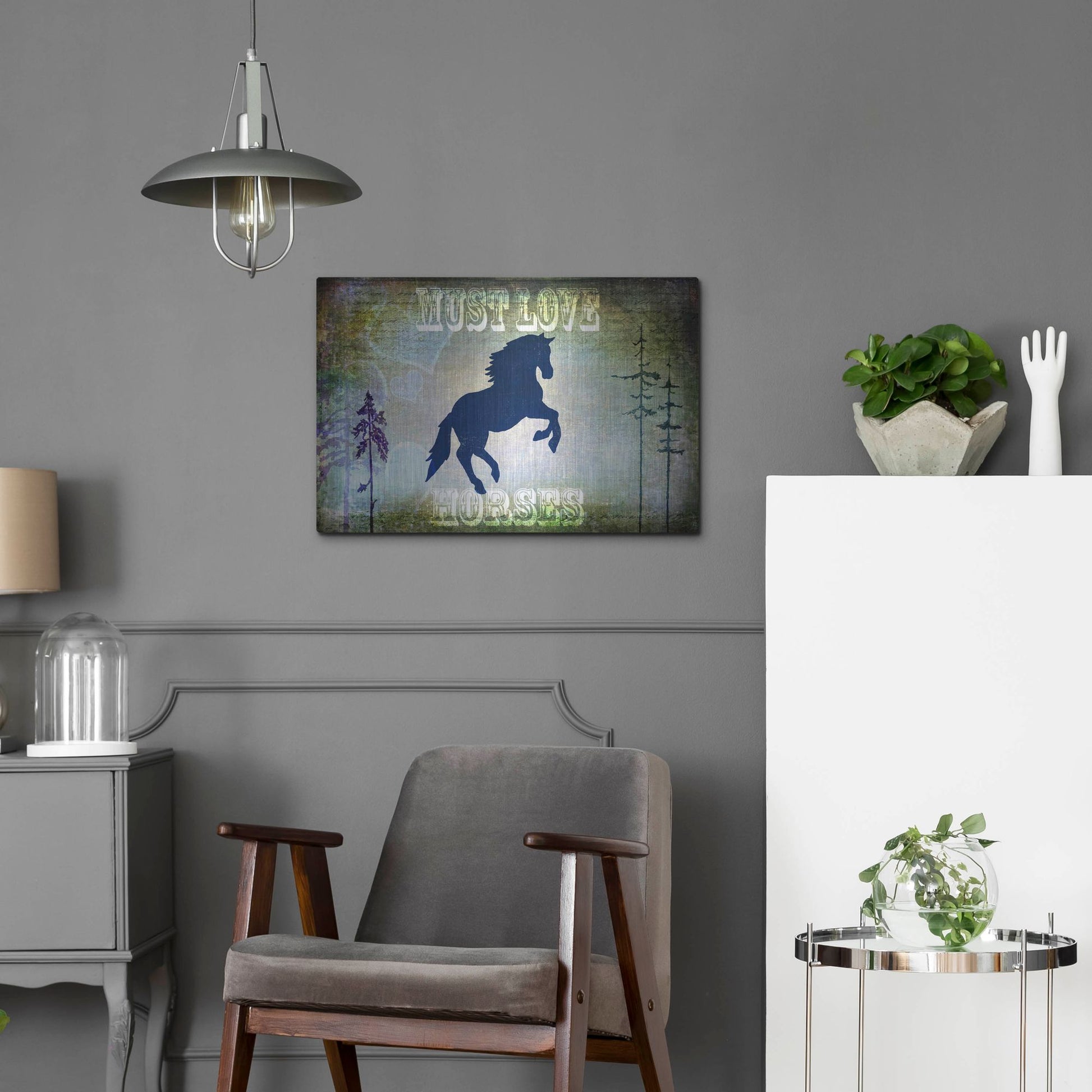 Luxe Metal Art 'Country Horse II' by Lightbox Journal, Metal Wall Art,24x16