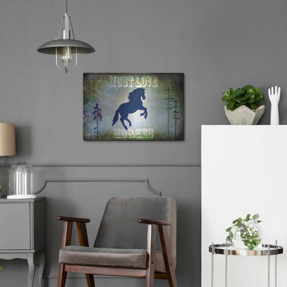 Luxe Metal Art 'Country Horse II' by Lightbox Journal, Metal Wall Art,24x16