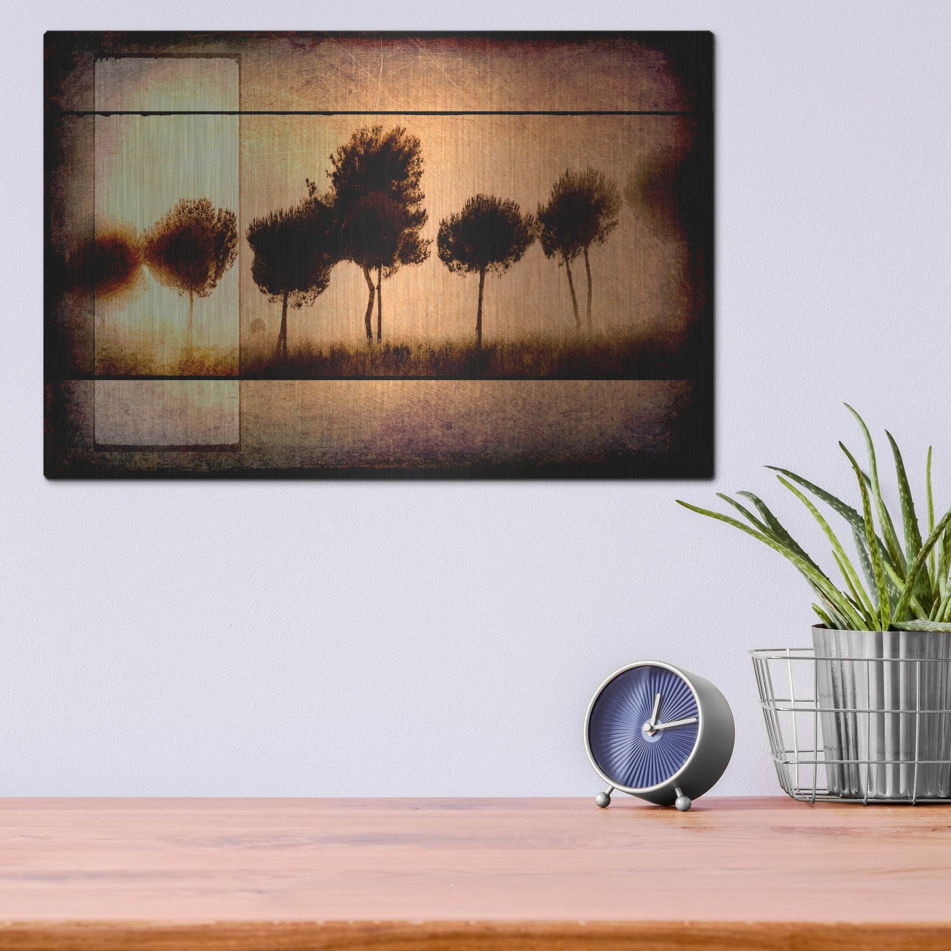 Luxe Metal Art 'For the Love of Trees I' by Lightbox Journal, Metal Wall Art,16x12