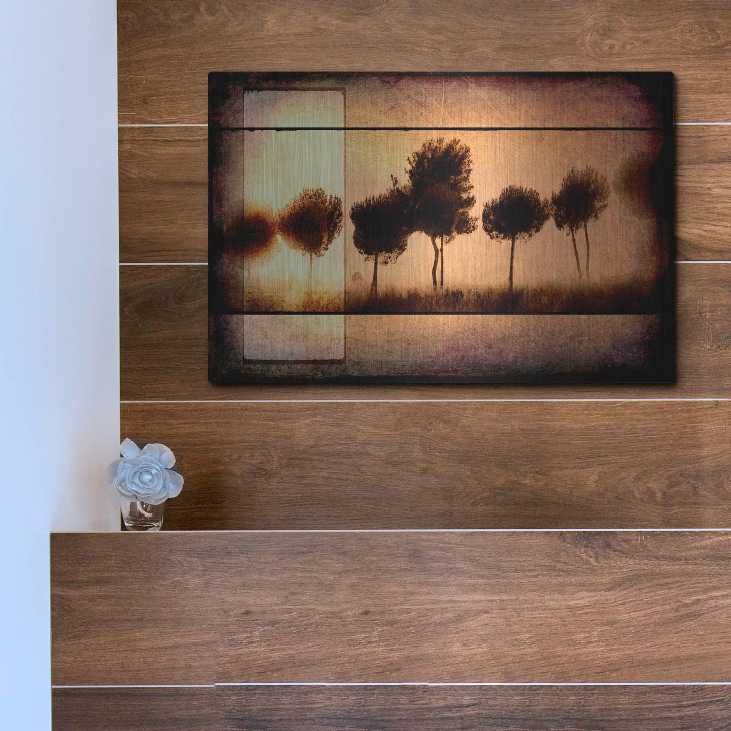 Luxe Metal Art 'For the Love of Trees I' by Lightbox Journal, Metal Wall Art,16x12