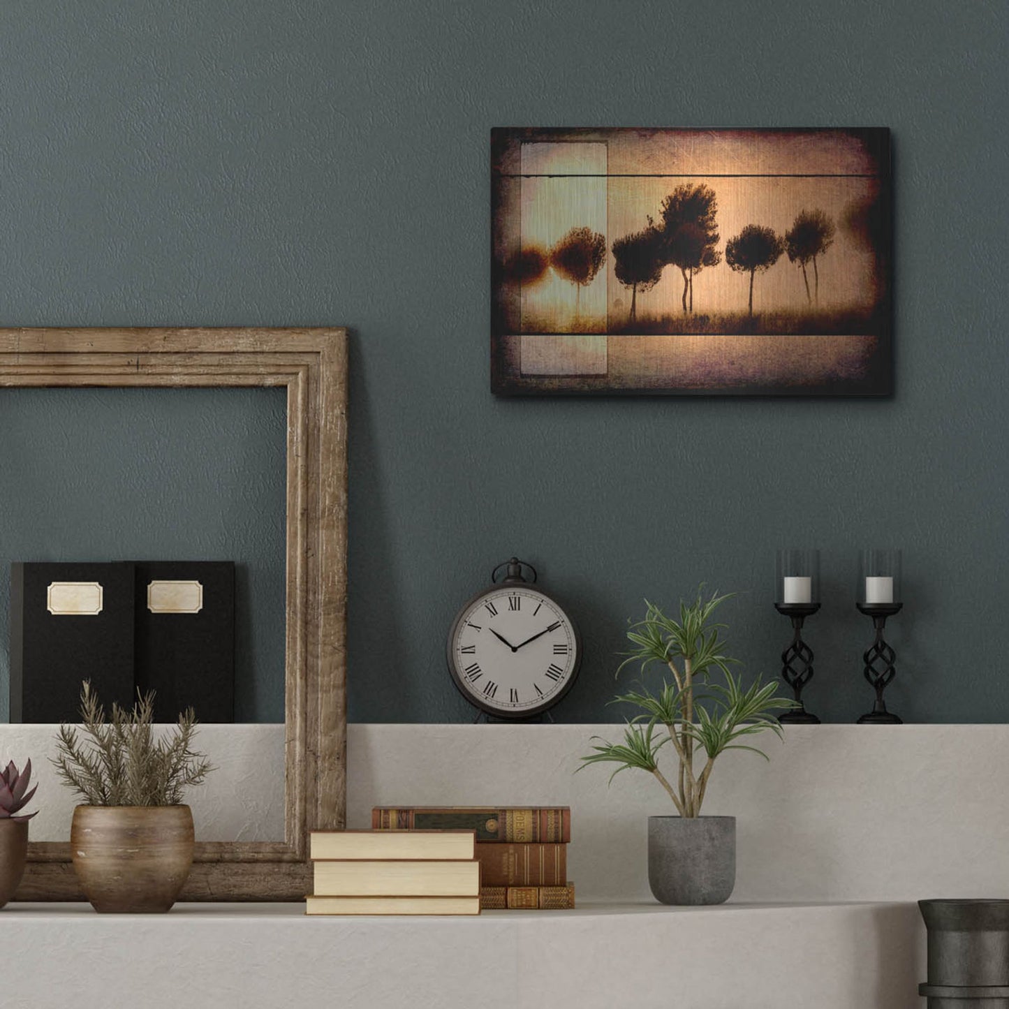 Luxe Metal Art 'For the Love of Trees I' by Lightbox Journal, Metal Wall Art,16x12