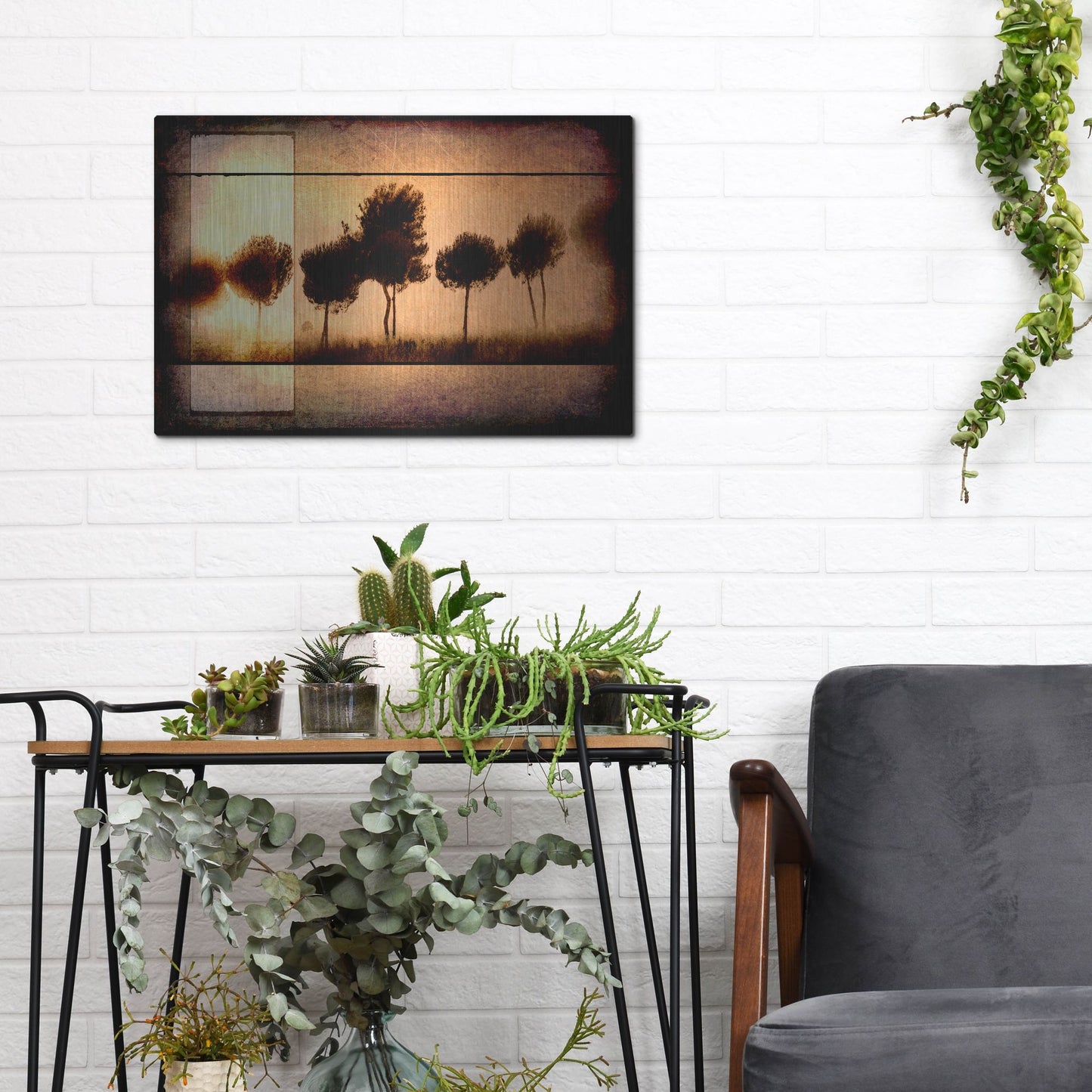 Luxe Metal Art 'For the Love of Trees I' by Lightbox Journal, Metal Wall Art,16x12