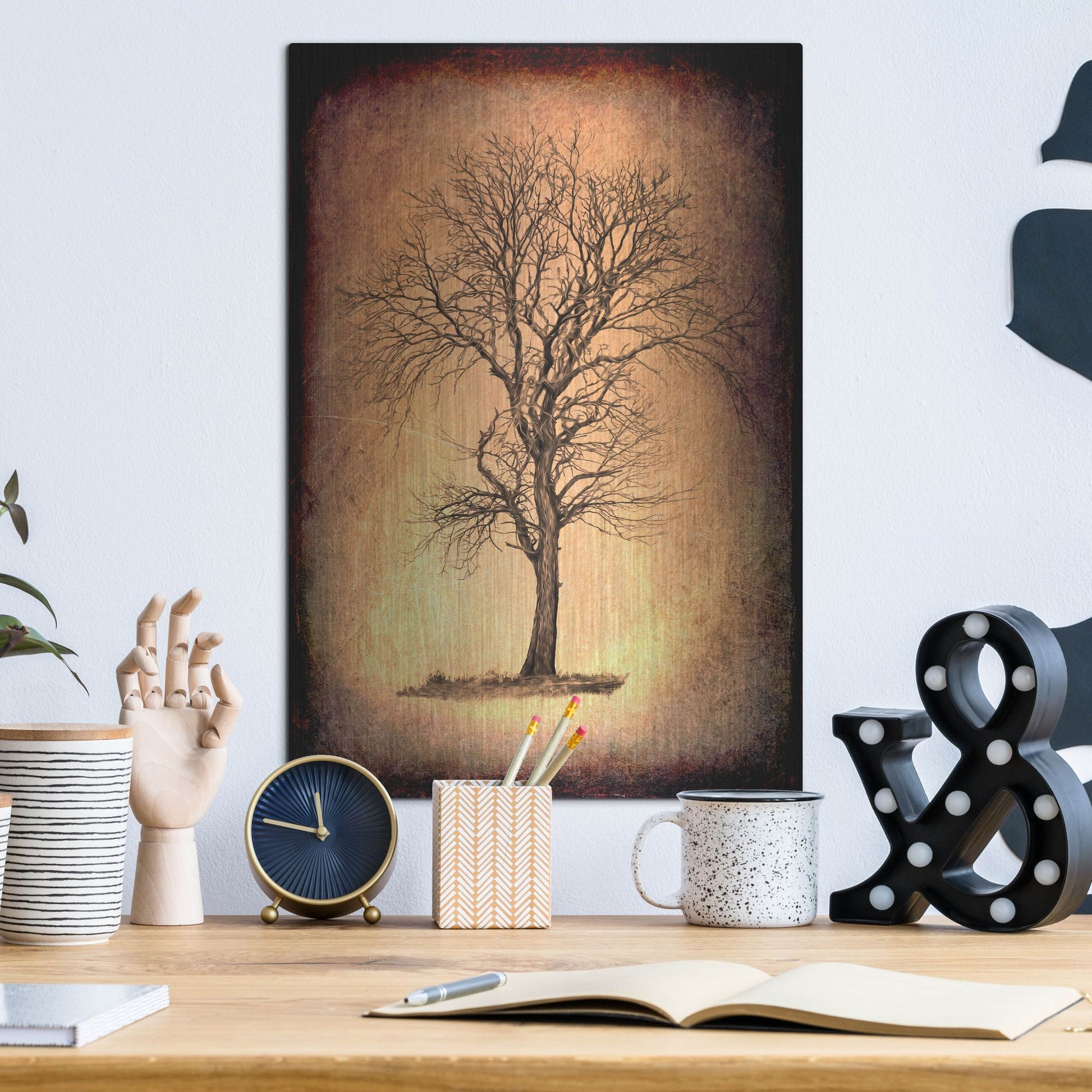 Luxe Metal Art 'For the Love of Trees II' by Lightbox Journal, Metal Wall Art,12x16
