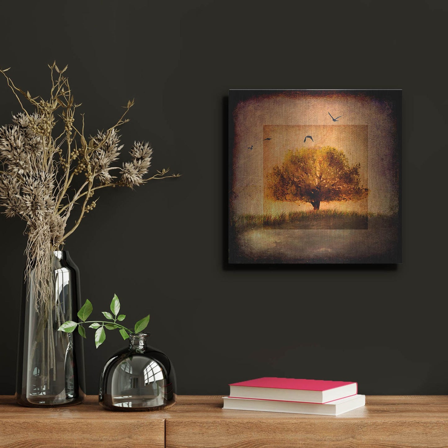 Luxe Metal Art 'For the Love of Trees III' by Lightbox Journal, Metal Wall Art,12x12