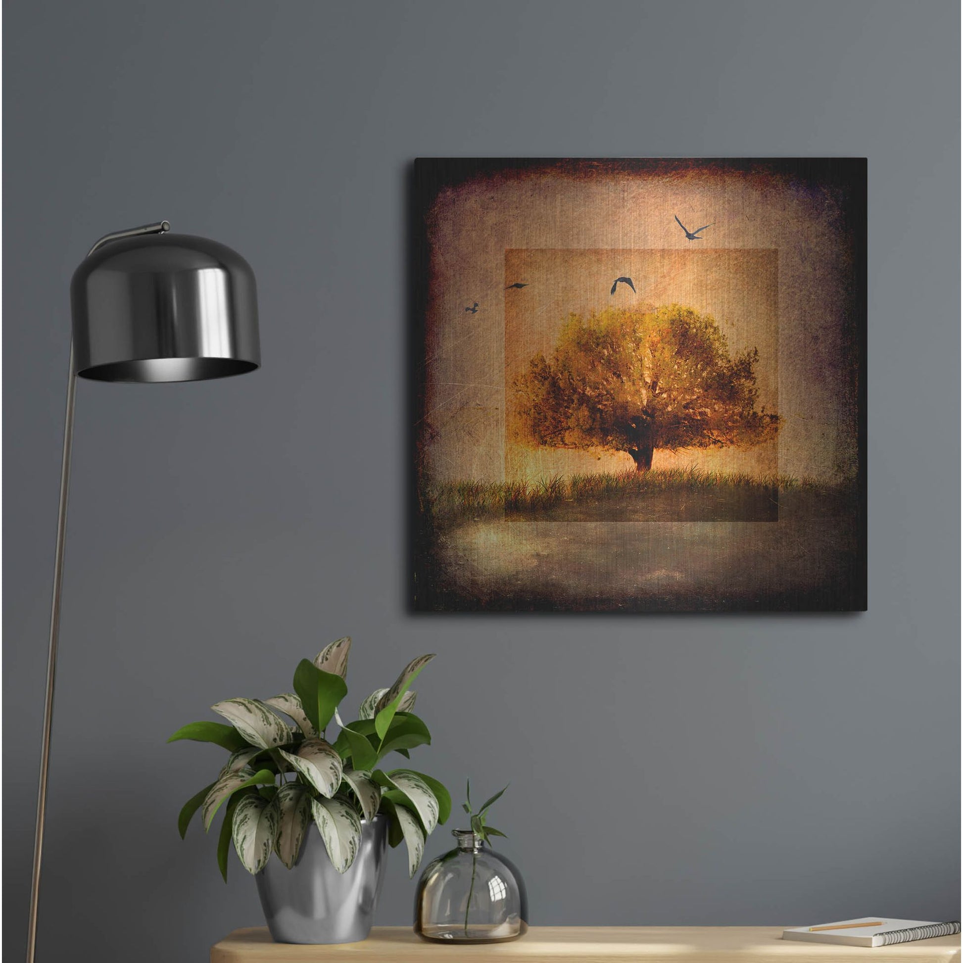 Luxe Metal Art 'For the Love of Trees III' by Lightbox Journal, Metal Wall Art,24x24