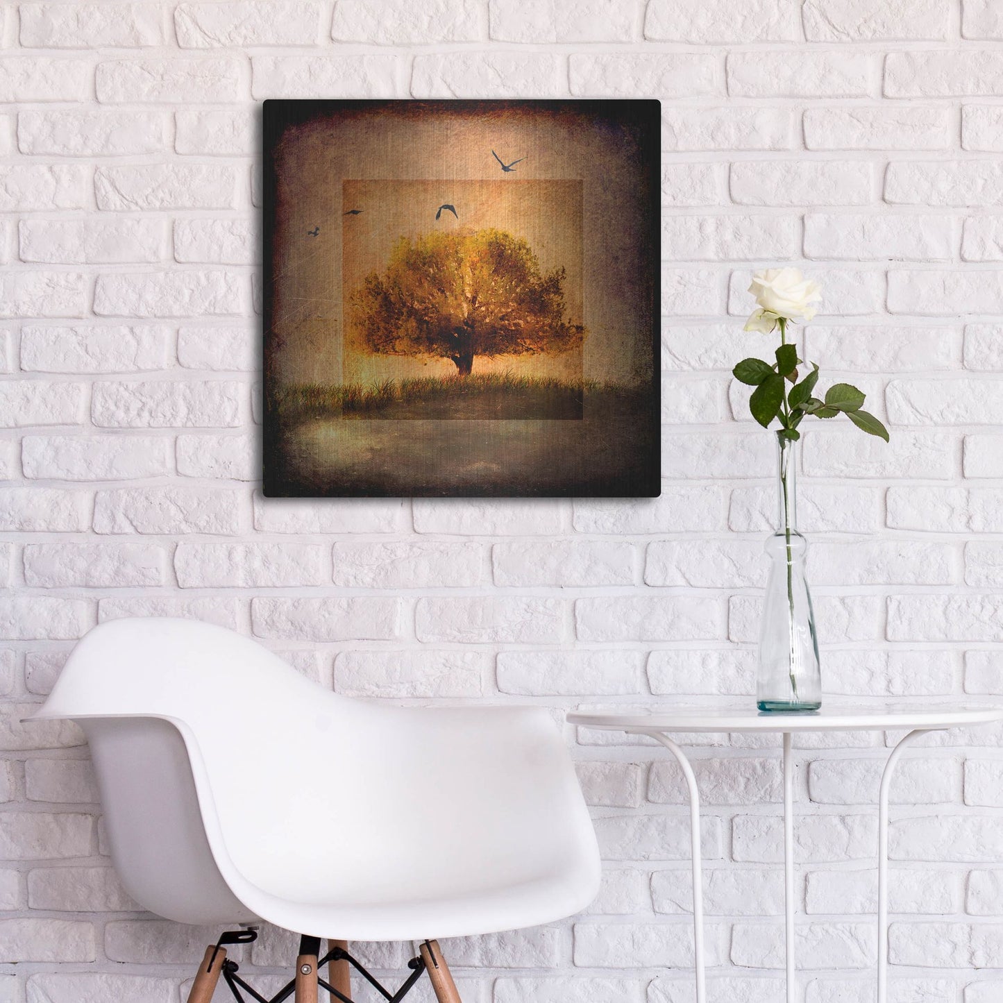 Luxe Metal Art 'For the Love of Trees III' by Lightbox Journal, Metal Wall Art,24x24