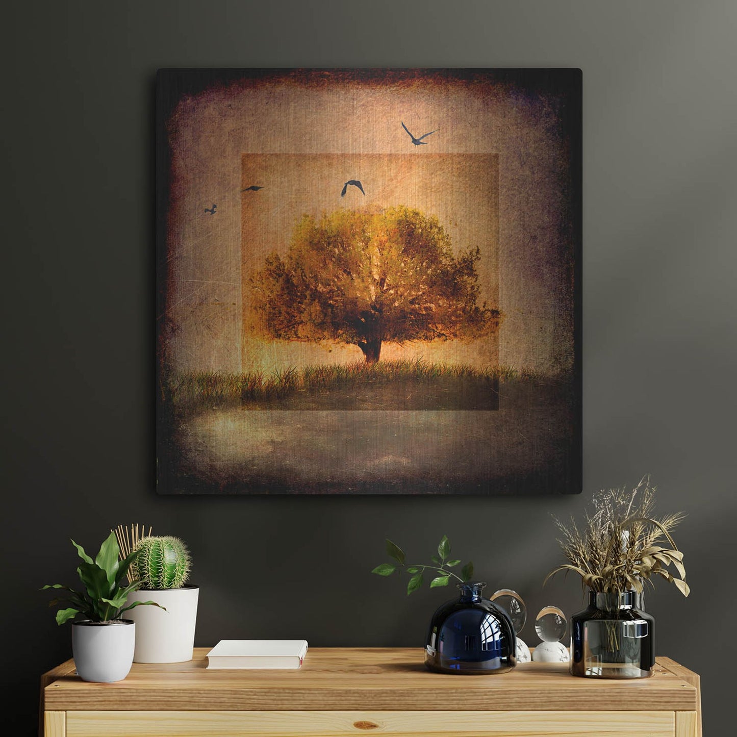 Luxe Metal Art 'For the Love of Trees III' by Lightbox Journal, Metal Wall Art,24x24