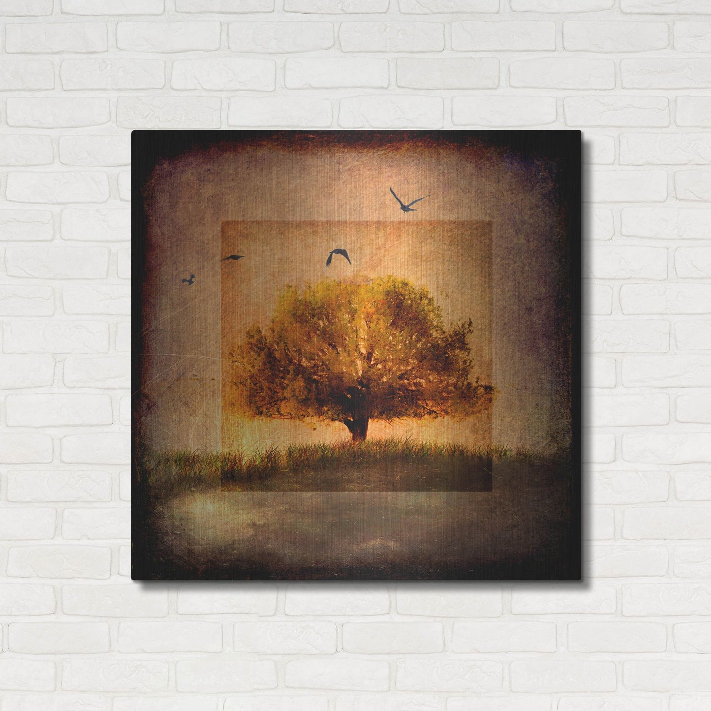 Luxe Metal Art 'For the Love of Trees III' by Lightbox Journal, Metal Wall Art,36x36