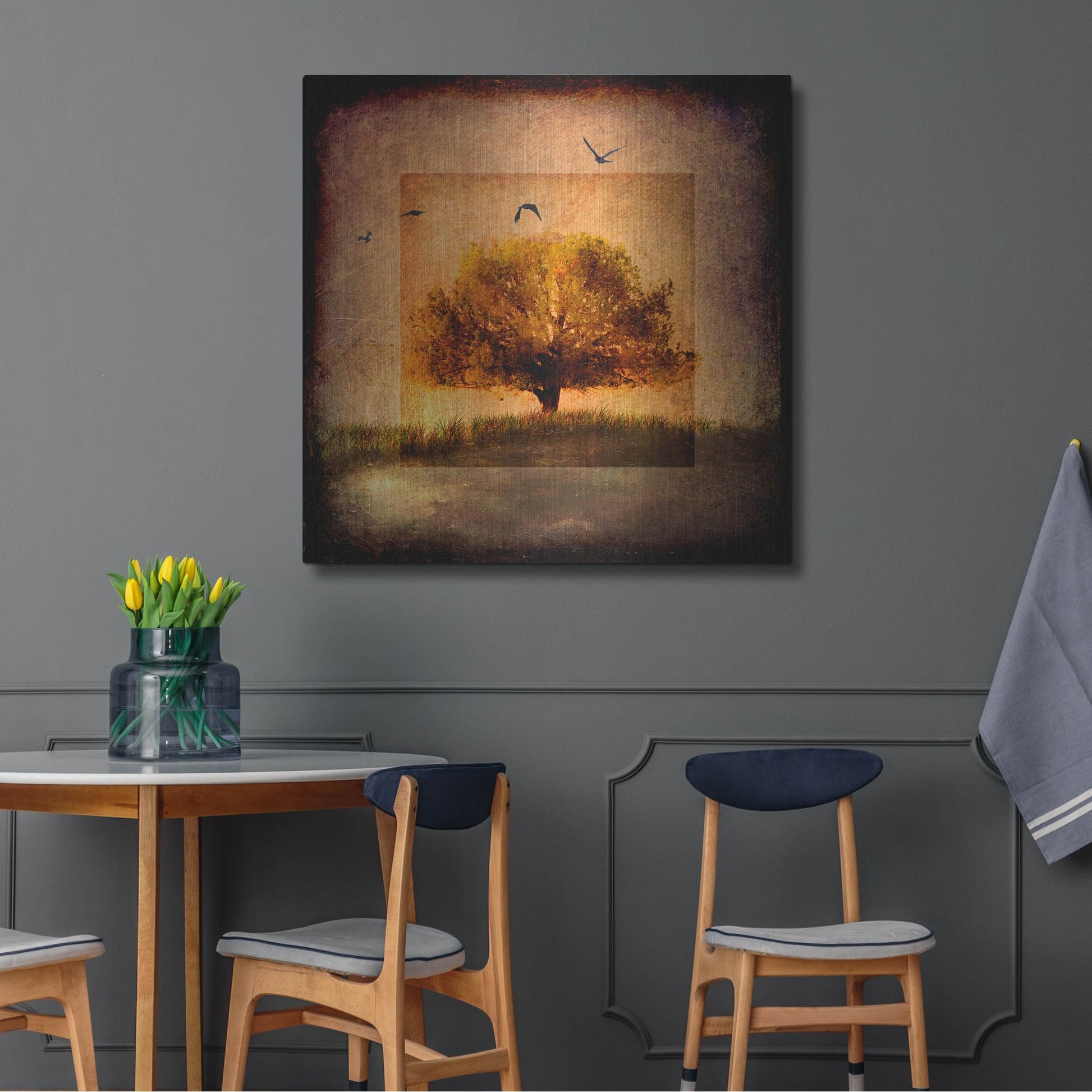 Luxe Metal Art 'For the Love of Trees III' by Lightbox Journal, Metal Wall Art,36x36