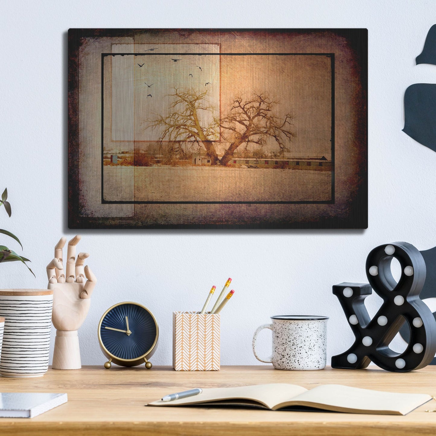 Luxe Metal Art 'For the Love of Trees V' by Lightbox Journal, Metal Wall Art,16x12