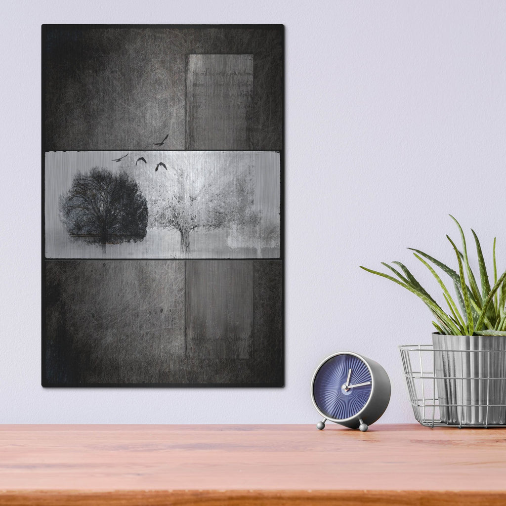 Luxe Metal Art 'Black Tree 1' by Lightbox Journal, Metal Wall Art,12x16