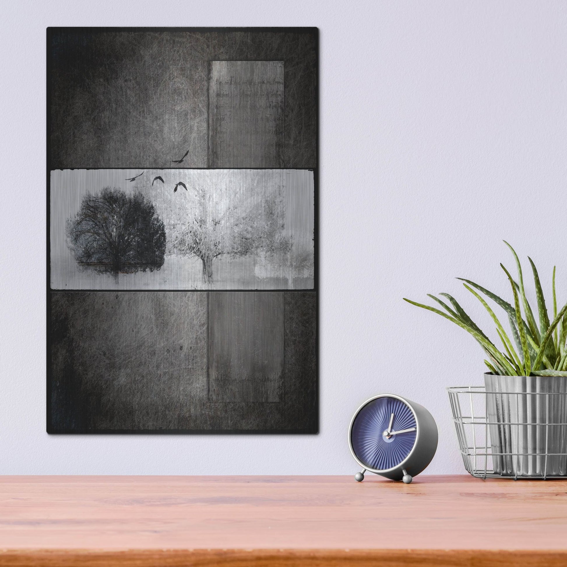 Luxe Metal Art 'Black Tree 1' by Lightbox Journal, Metal Wall Art,12x16