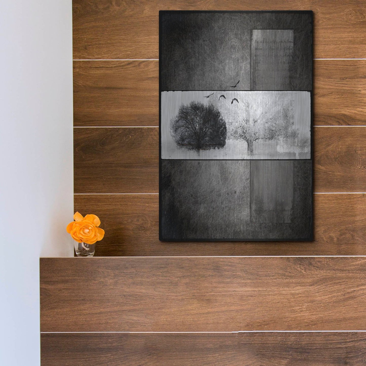 Luxe Metal Art 'Black Tree 1' by Lightbox Journal, Metal Wall Art,12x16