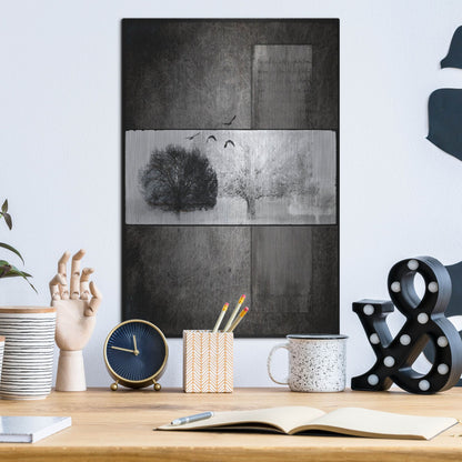 Luxe Metal Art 'Black Tree 1' by Lightbox Journal, Metal Wall Art,12x16