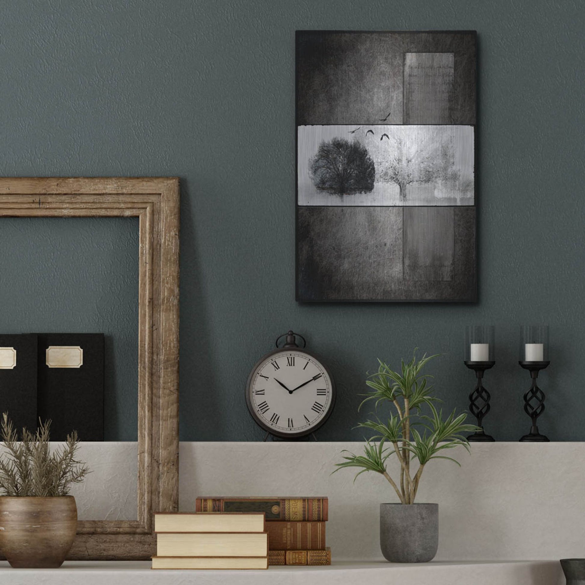 Luxe Metal Art 'Black Tree 1' by Lightbox Journal, Metal Wall Art,12x16