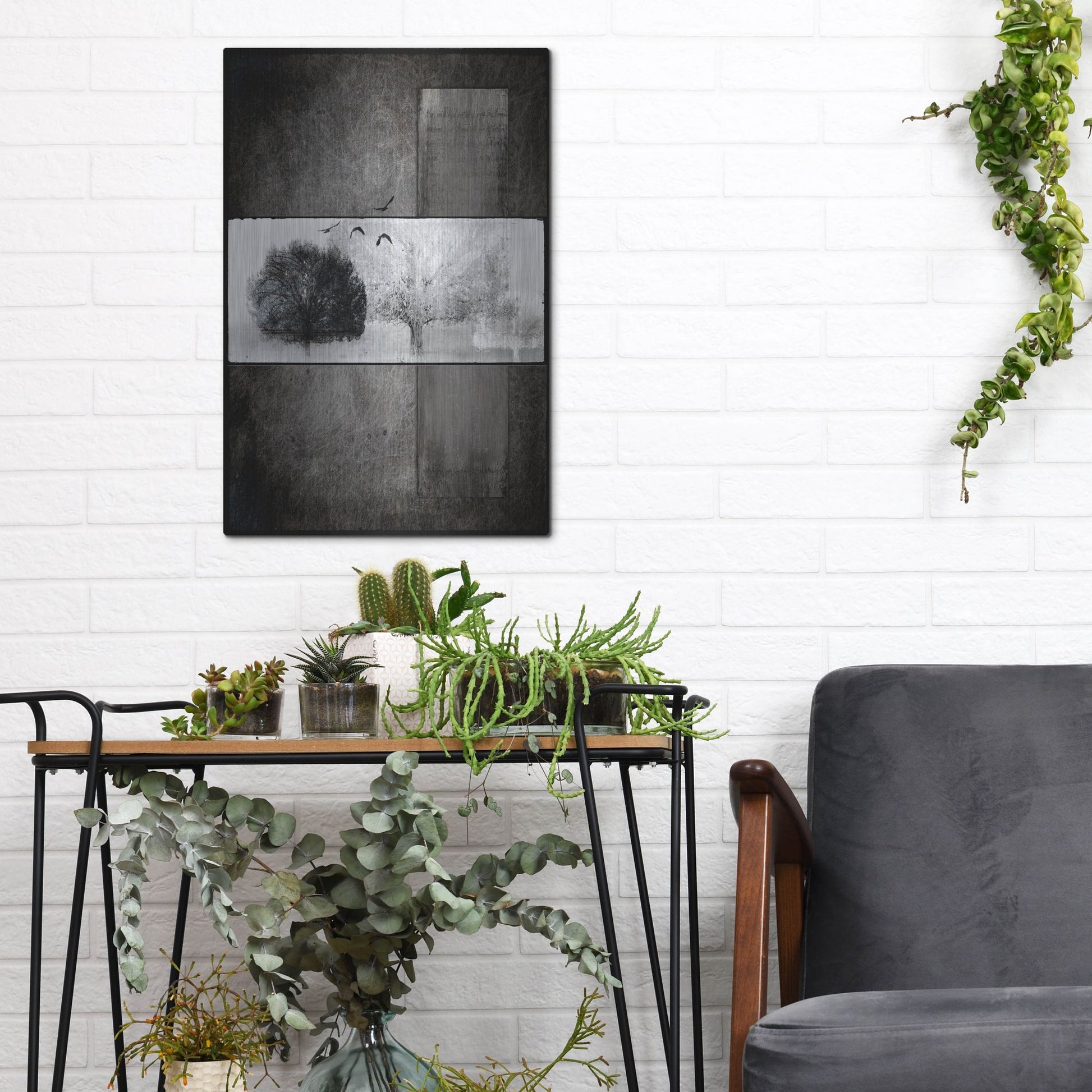 Luxe Metal Art 'Black Tree 1' by Lightbox Journal, Metal Wall Art,12x16