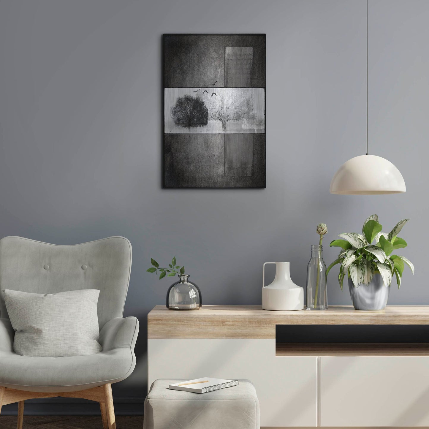 Luxe Metal Art 'Black Tree 1' by Lightbox Journal, Metal Wall Art,16x24