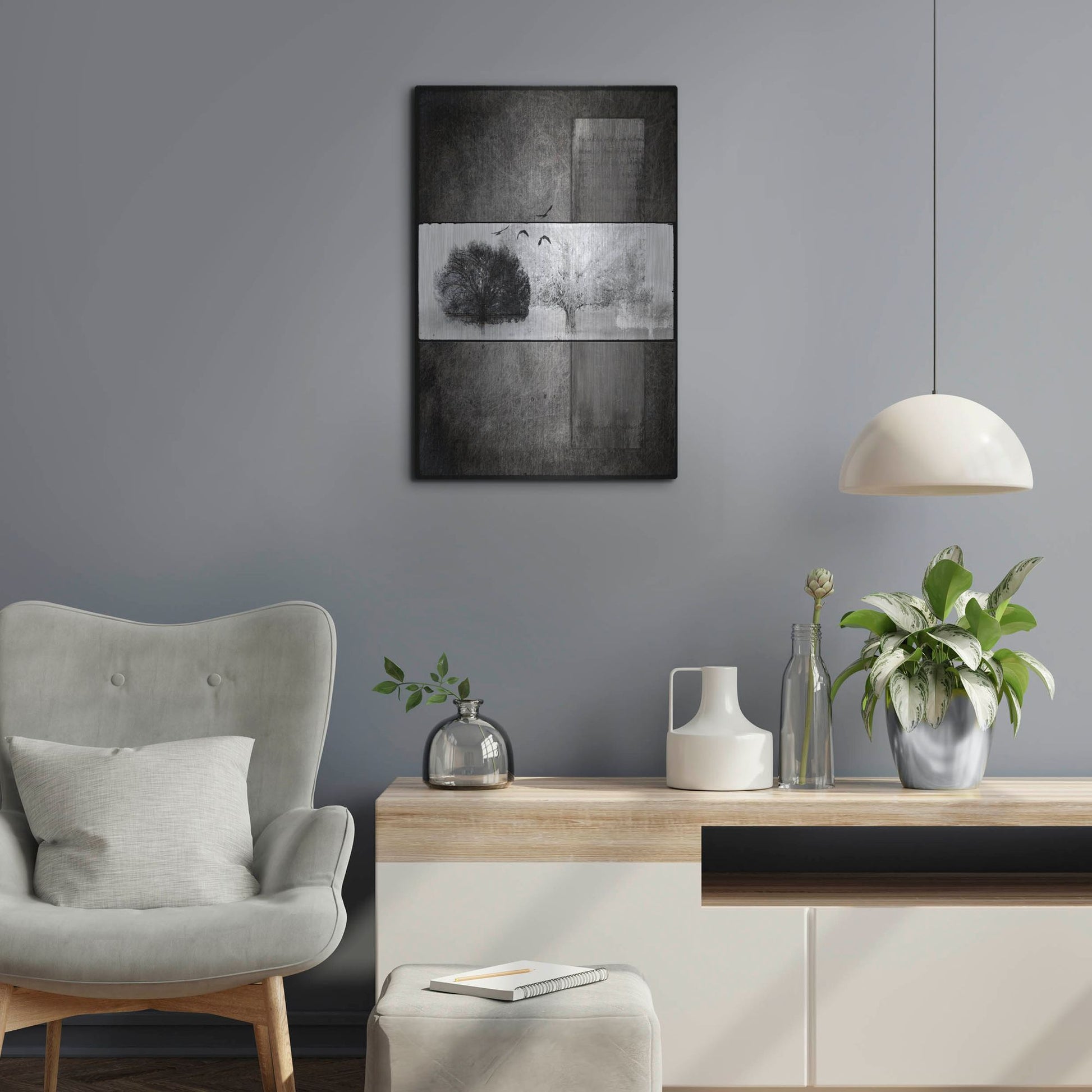 Luxe Metal Art 'Black Tree 1' by Lightbox Journal, Metal Wall Art,16x24