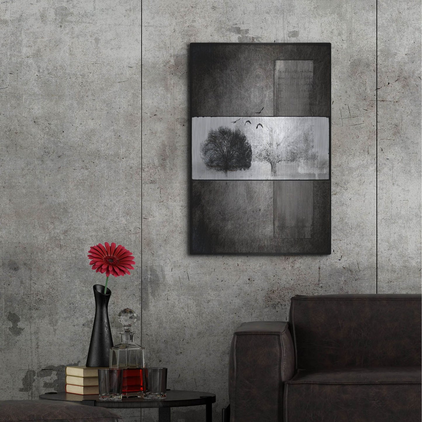 Luxe Metal Art 'Black Tree 1' by Lightbox Journal, Metal Wall Art,24x36