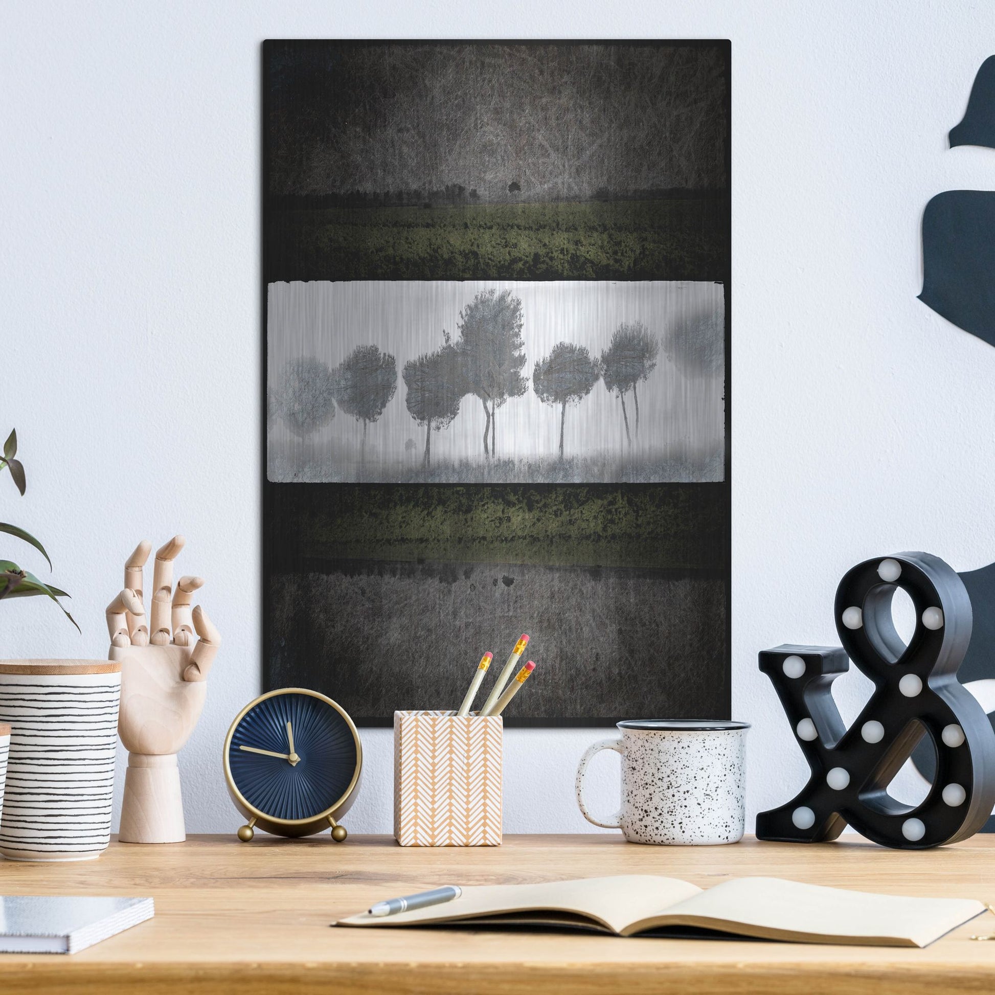 Luxe Metal Art 'Black Tree 2' by Lightbox Journal, Metal Wall Art,12x16