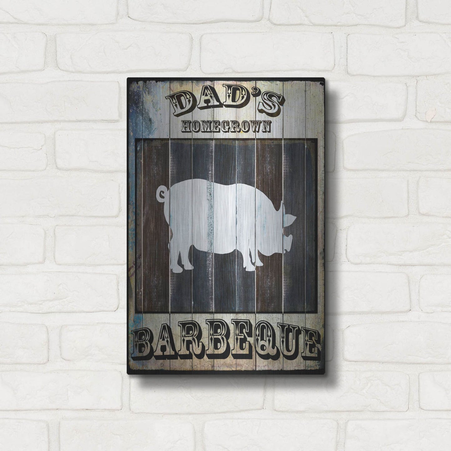 Luxe Metal Art 'Dads BBQ 2' by Lightbox Journal, Metal Wall Art,12x16