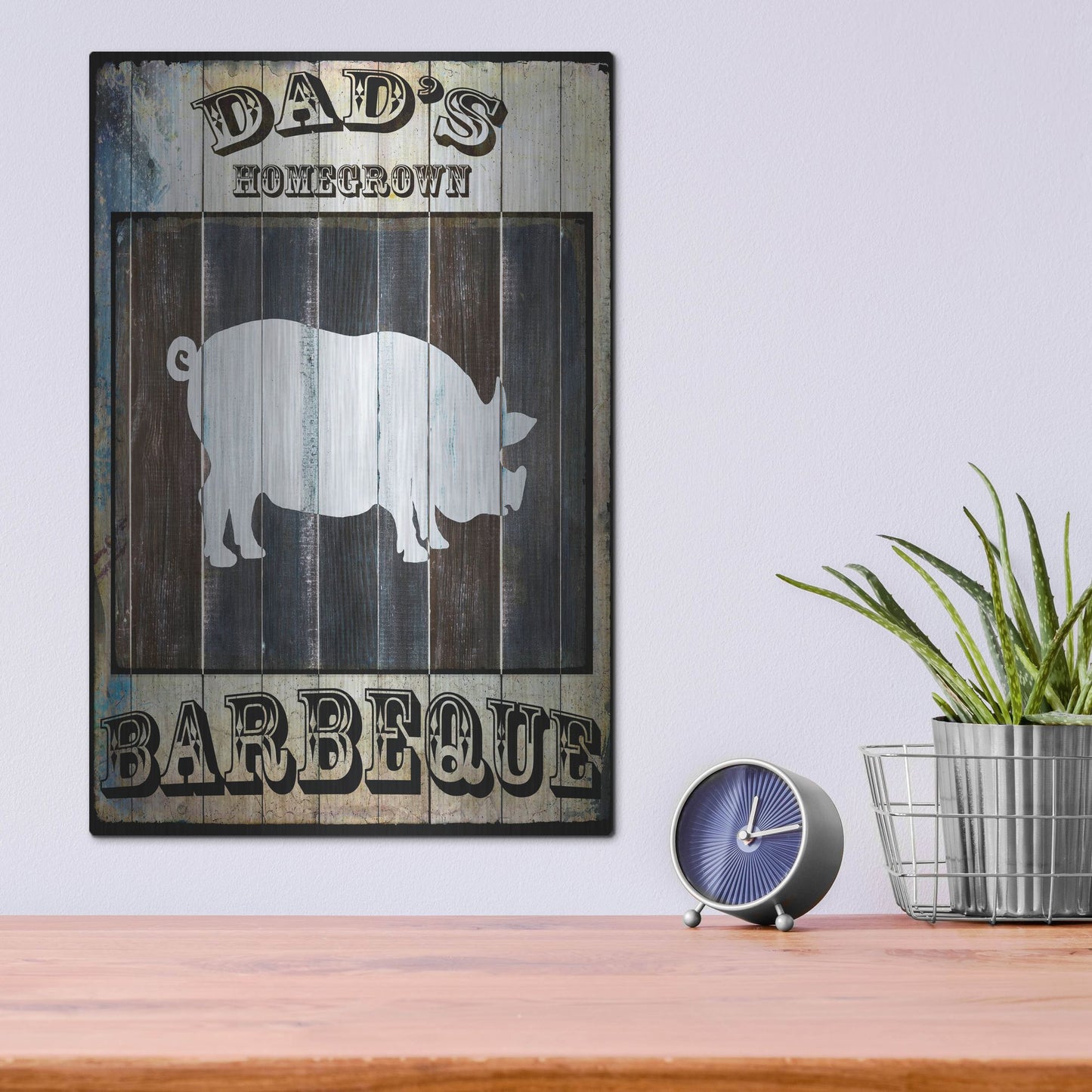 Luxe Metal Art 'Dads BBQ 2' by Lightbox Journal, Metal Wall Art,12x16
