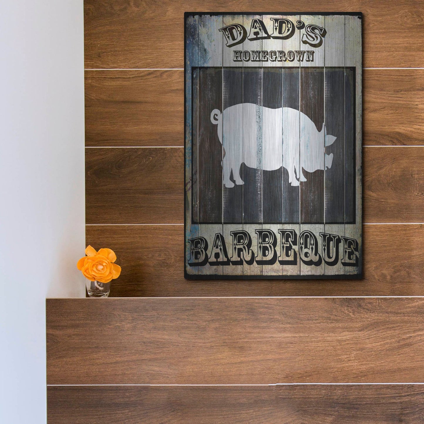 Luxe Metal Art 'Dads BBQ 2' by Lightbox Journal, Metal Wall Art,12x16