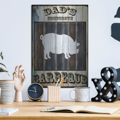 Luxe Metal Art 'Dads BBQ 2' by Lightbox Journal, Metal Wall Art,12x16