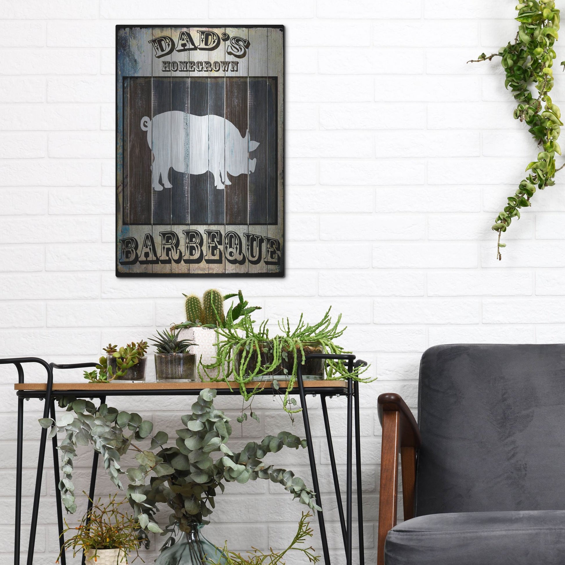 Luxe Metal Art 'Dads BBQ 2' by Lightbox Journal, Metal Wall Art,12x16