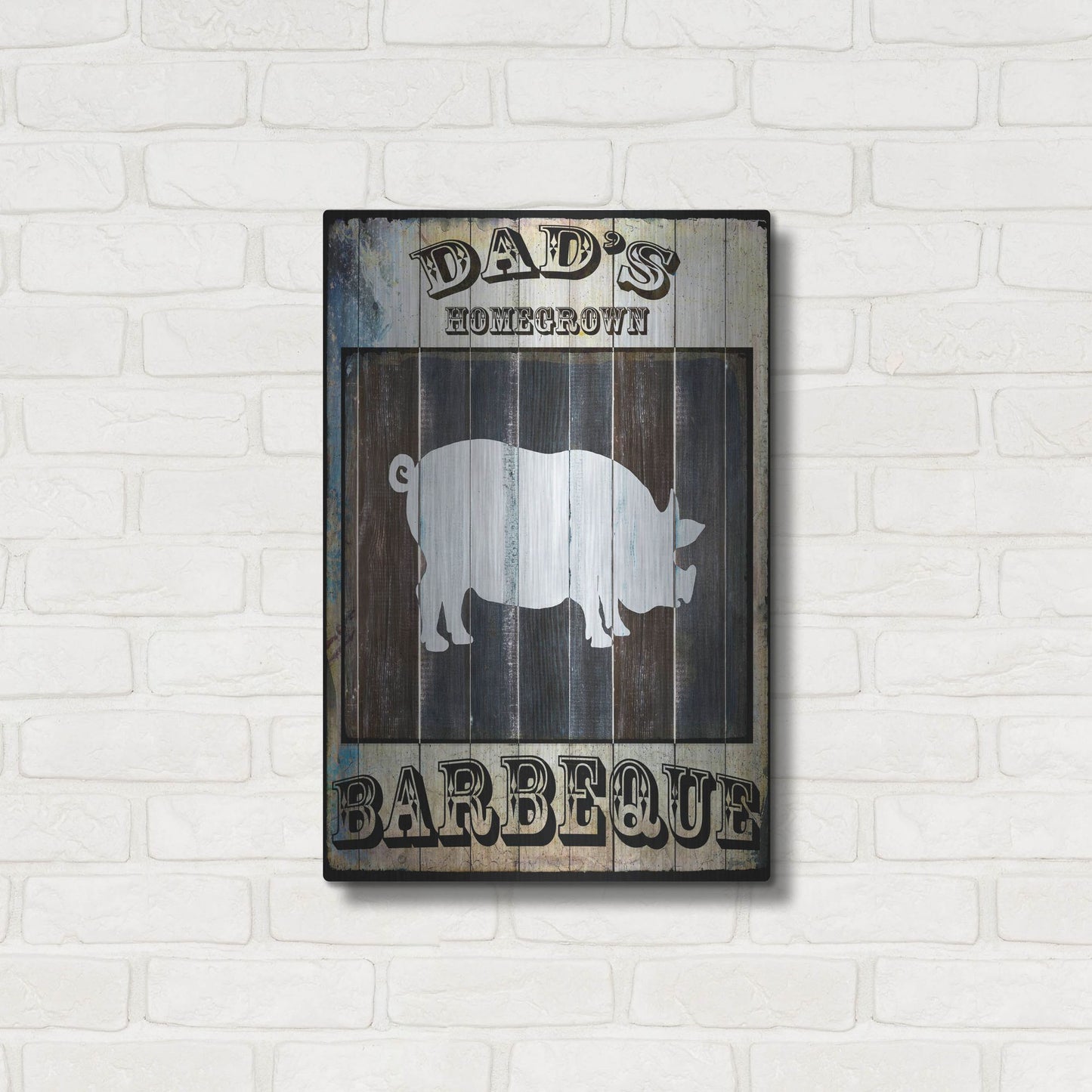 Luxe Metal Art 'Dads BBQ 2' by Lightbox Journal, Metal Wall Art,16x24