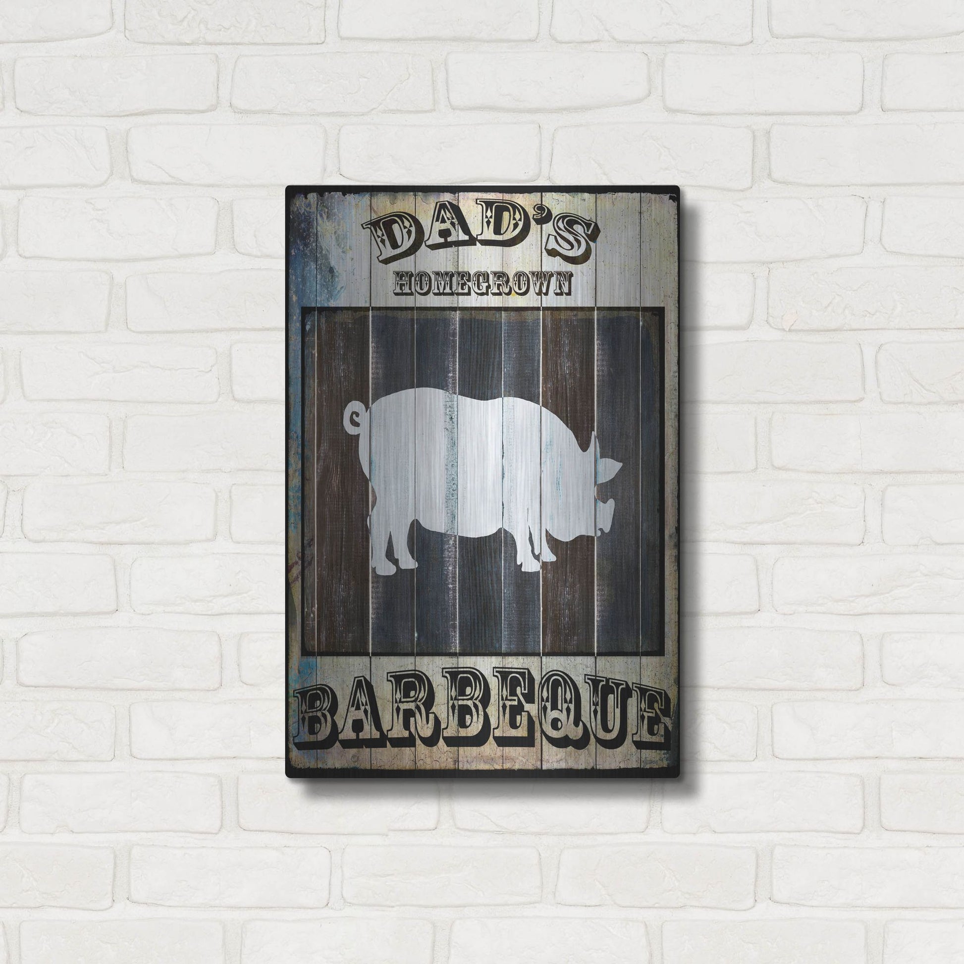 Luxe Metal Art 'Dads BBQ 2' by Lightbox Journal, Metal Wall Art,16x24