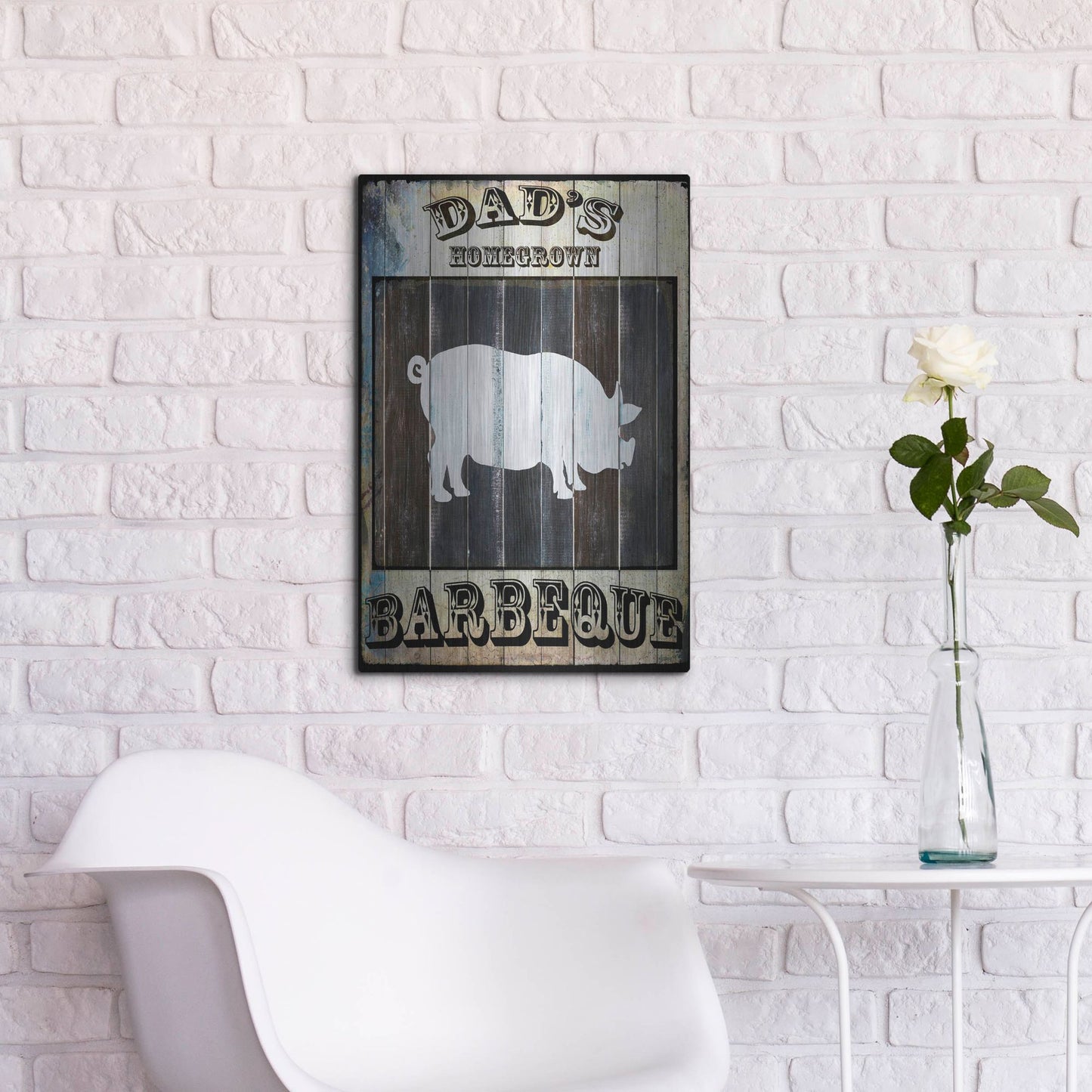 Luxe Metal Art 'Dads BBQ 2' by Lightbox Journal, Metal Wall Art,16x24